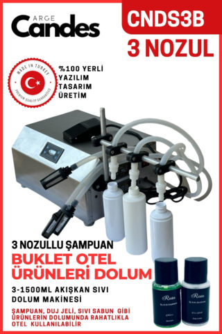 Üç Nozullu Buklet Sıvı Dolum Makinası