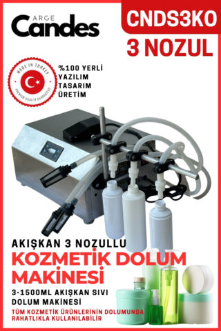 Üç Nozullu Kozmetik Dolum Makinesi
