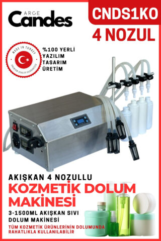 Dört Nozullu Elektirikli Kozmetik Dolum Makinesi
