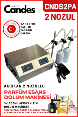 İki Nozullu Elektirikli Parfüm Esans Dolum Makinesi
