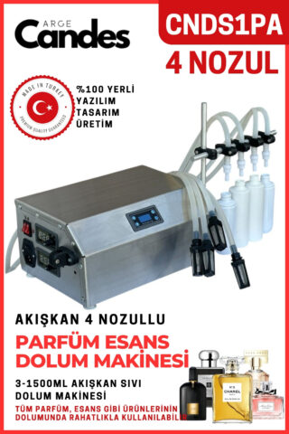 Dört Nozullu Elektirikli Parfüm Esans Dolum Makinesi